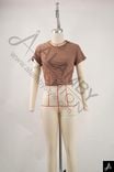 Women Crew Neck Cropped Short Sleeve Top