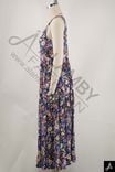 Women Round Neck Sleeveless Floral Print Maxi Dress