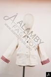 Kids Cream Jacket with Red Plaid Cuff Lining