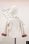 Kids Cream Jacket with Red Plaid Cuff Lining