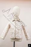 Kids Neutral Horse Print Quilted Jacket with Corduroy Collar