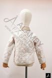 Kids Neutral Horse Print Quilted Jacket with Corduroy Collar