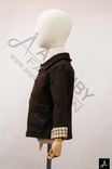 Kids Brown Wool Blend Jacket with Plaid Cuff Lining