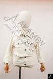 Kids Cream Belted Trucker Jacket
