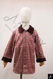 Kids Vintage Plaid Quilted Coat with Velvet Collar & Cuffs