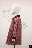 Kids Vintage Plaid Quilted Coat with Velvet Collar & Cuffs