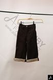 Friendly Kids Brown Wide Leg Pants With Plaid Cuff
