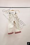 Skin-friendly Toddler Cream Trousers with Check Roll Cuff