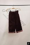 Skin-friendly Kids Burgundy Wide Leg Pants with Red Plaid Cuff