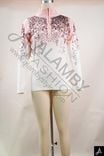 Ombre Pink Rhinestone Half Zip Rib Knit Sweater