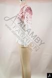 Ombre Pink Rhinestone Half Zip Rib Knit Sweater
