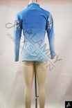 Friendly Blue Ombre Sequin Half-Zip Rib Knit Top