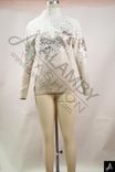 Friendly Cream Ombre Sequin Half-Zip Rib Knit Top
