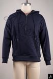 Minimal Half Zip Pullover Casual Hooded Sweatshirt