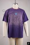 Gradient washed purple crew-neck short-sleeve T-shirt with chest crown print