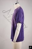 Gradient washed purple crew-neck short-sleeve T-shirt with chest crown print