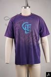 Gradient washed purple crew-neck short-sleeve T-shirt with chest crown print