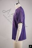 Gradient washed purple crew-neck short-sleeve T-shirt with chest crown print