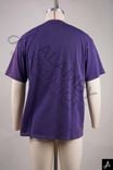 Gradient washed purple crew-neck short-sleeve T-shirt with chest crown print