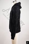 Black hoodie with all-over crown flock print