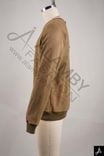 Vintage Washed Brown Crew Neck Sweatshirt with White Crown Print