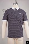 avy & Pink Striped Cotton Pique Polo Shirt with Contrast White Trim