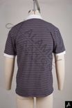 avy & Pink Striped Cotton Pique Polo Shirt with Contrast White Trim