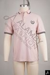 Light Pink Short Sleeve Polo Shirt with Contrast Trim & Chest Logo