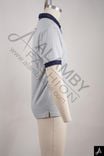 Light Grey Short Sleeve Polo Shirt with Navy Trim & Chest Logo