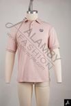 Light Pink Short Sleeve Polo Shirt with Contrast Trim & Chest Logo