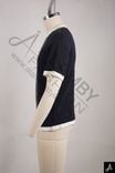 Black Polo Shirt with Vertical Stripe Placket & White Trim