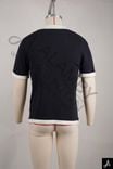 Black Polo Shirt with Vertical Stripe Placket & White Trim