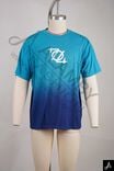 Teal to Navy Gradient Short Sleeve T-Shirt with Chest Logo