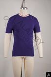 Purple Short Sleeve Crew Neck T-Shirt with Chest Print