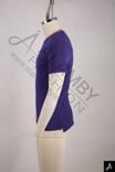 Purple Short Sleeve Crew Neck T-Shirt with Chest Print