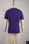 Purple Short Sleeve Crew Neck T-Shirt with Chest Print