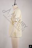 Light Yellow Short Sleeve Crew Neck T-Shirt with Chest Print