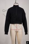 Cropped Half-Zip Fleece Sweatshirt