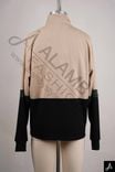 Beige & Black Color Block Half-Zip Sweatshirt