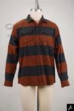 Brown & Black Horizontal Stripe Long Sleeve Flannel Shirt