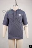 Dark Grey Short Sleeve Half-Zip Hoodie