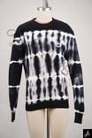 Black & White Tie-Dye Long Sleeve Crew Neck Top