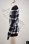Black & White Tie-Dye Long Sleeve Crew Neck Top