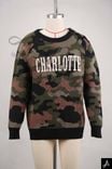 Camouflage Crew Neck Sweatshirt with "CHARLOTTE" Print
