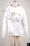 White Pullover Hoodie with Front Graphic Print