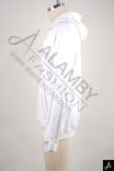 White Pullover Hoodie with Front Graphic Print