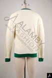 Cream Crewneck Sweatshirt with Green Trim