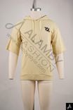 Beige Short-Sleeve Hoodie