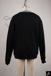 Black Crewneck Sweatshirt with Green Trim