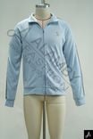 Men's Light Blue Zip‑Up Stand Collar Track Jacket With Small Embroidered Logo